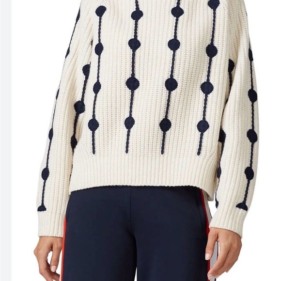 NWT Tory Burch Sport Merino Wool Dot Sweater - Picture 4 of 10